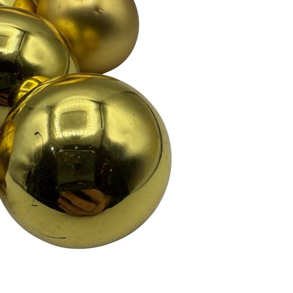 Gold Christmas Tree Ornament Set Of 6 In Various Sizes Shiny & Matte Finish - Picture 4 of 7